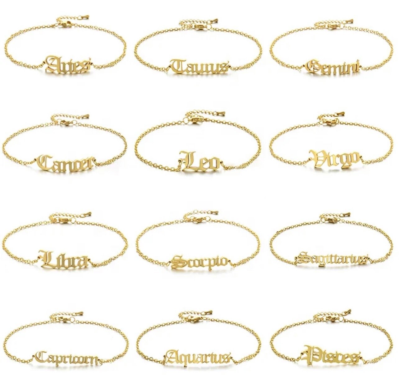 18k gold plated zodiac anklet