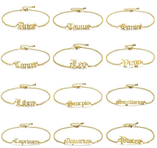 18k gold plated zodiac anklet