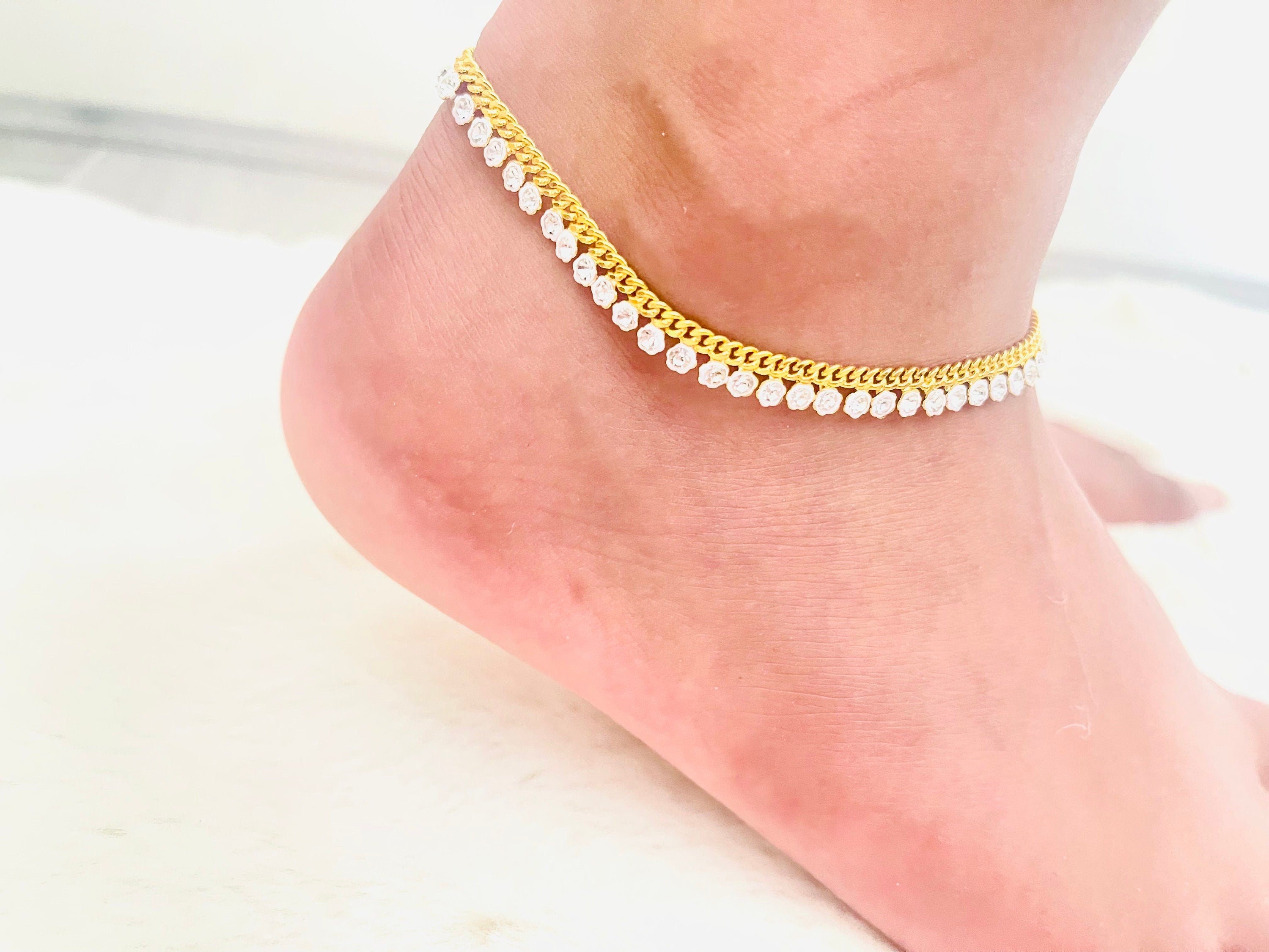 Gold-Plated Anklet – Waterproof, Tarnish-Free for Women's